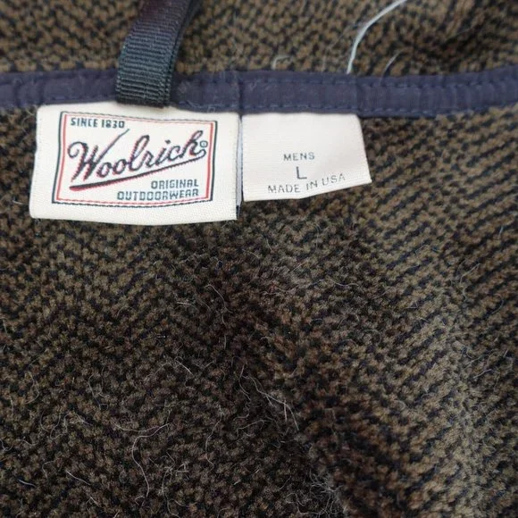 Woolrich Sweater Mens Size Large Black Fleece‎ Casual Outdoorwear Polartec USA